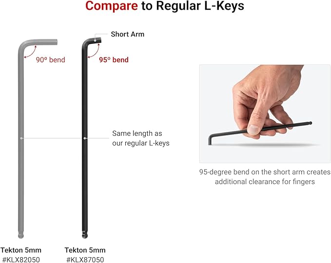 TEKTON Short Arm Ball End Hex L-Key Set with Holder, 15-Piece (1.3-10 mm) | KLX91213