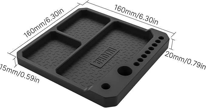 INJORA Silicone Tool Tray, Parts Tray Organizer with Tool Stand (160x160mm)