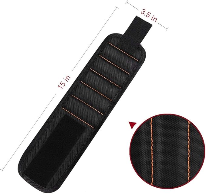 GOOACC G0010A 2 Pack 15 Magnetic Wristband Holding Screws Nails Drill Bits Gadgets Tools Gift for Men Him Dad DIY Handyman Electrician Husband, 2 Pack