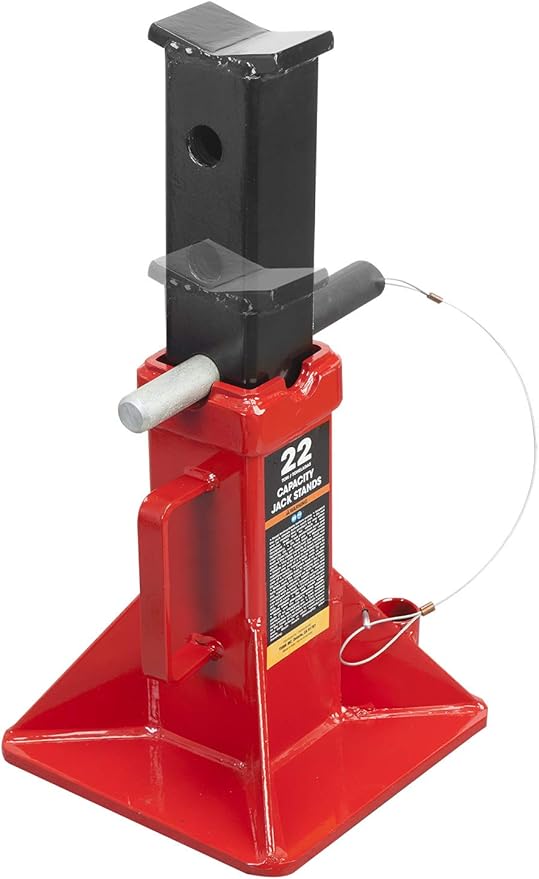 Big RED 22 Ton Car Jack Stands, Heavy Duty Pin Type Professional Car Jack Stand with Lock, Fit for Supporting Trucks, Trailers and Equipment, Red, 1 Pair