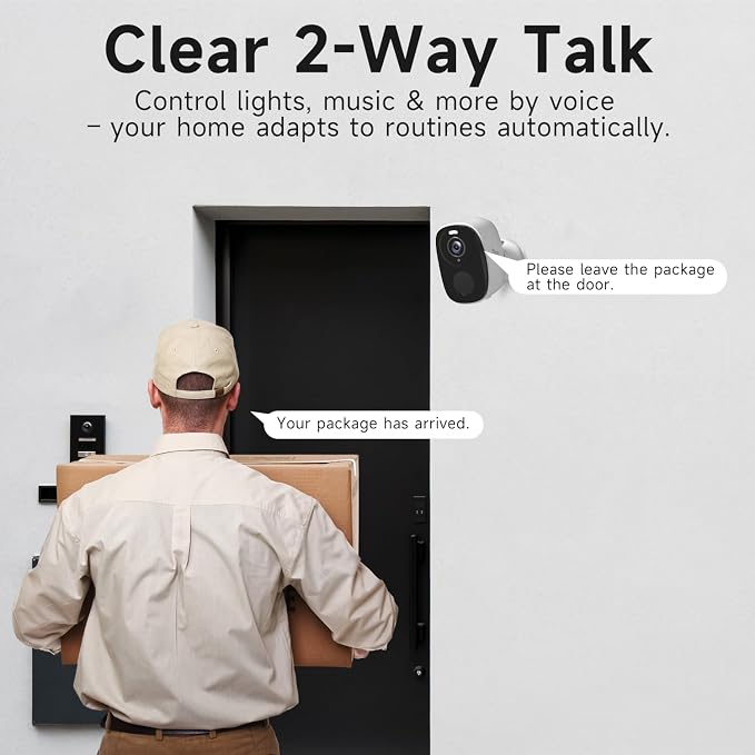 2K Security Camera Wireless Outdoor, 5GHz/2.4GHz WiFi Camera for Home Security Battery Powered, AI Motion Detection, Color Night Vision, 2-Way Talk,Siren,Spotlight,IP65,Works w/Alexa,Cloud/SD
