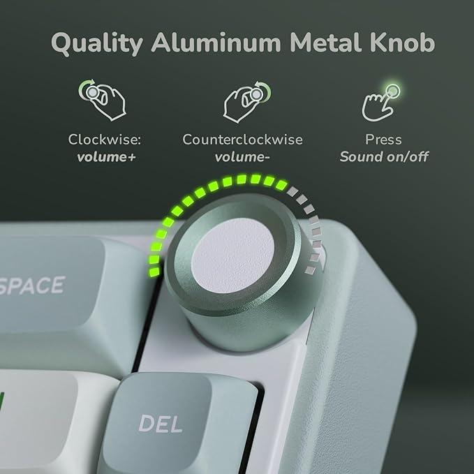 RK ROYAL KLUDGE R65 Wired Mechanical Keyboard, 60% Percent Creamy Gaming Keyboard Gasket Mount RGB Backlit with Programmable Knob, MDA Profile PBT Keycaps, QMK/VIA, Hot Swappable Linear Switch, Cyan