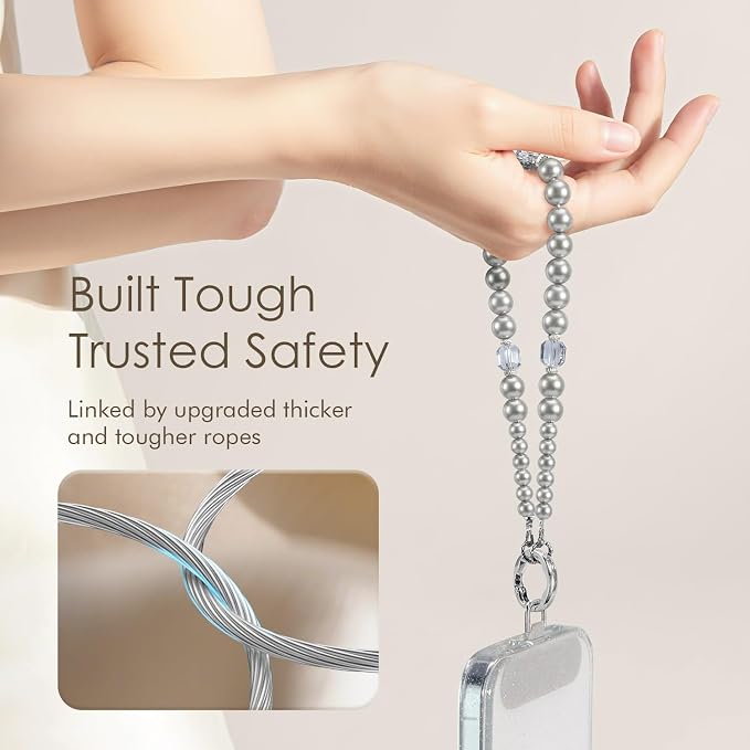 SURPHY Phone Charm, Handmade Beaded Phone Wrist Strap with Tether Tab | Phone Charm Strap, Phone Chain with Premium Metal Buckle, Wrist Strap Fits Cellphone Cases, Wallets, Bags, Keys