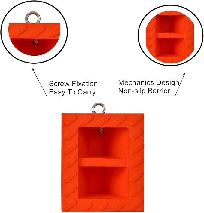 Wheel Chocks, Heavy Duty Wheel Chock with Handle，Rubber Wheel Chocks for Boat Trailers, RV, Truck, Camper, 2 Pack (Orange)
