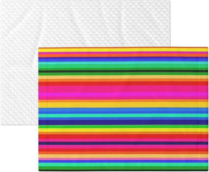 Double Sided Pet Mat for Dog Bed Topper Cat Blanket Furniture Protector, Novel Colorful Mexican Blanket Stripes, Reversible Plush with Tactile Dot Pattern for Style Change