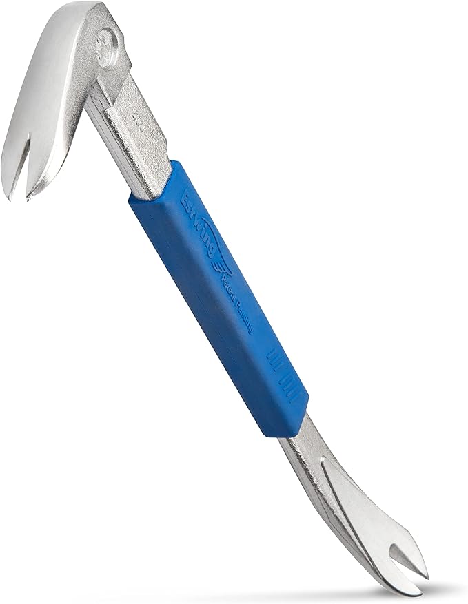 ESTWING Pro Claw Nail Puller - 12.5" Pry Bar with Forged Steel Construction & No-Slip Cushion Grip - PC300G