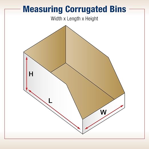 Box USA BBINEB123 Open Top Bin Boxes, 3" x 12" x 4 1/2", Oyster White (Pack of 50)