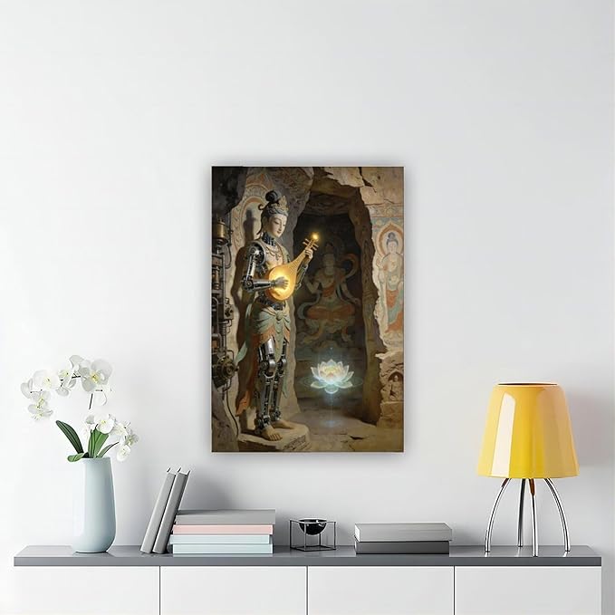 Framed Steampunk Mechanical Fairy Wall Art - Cultural Retro-Futuristic Poster for Home Office Bedroom Decor 24x36inch(60x90cm)