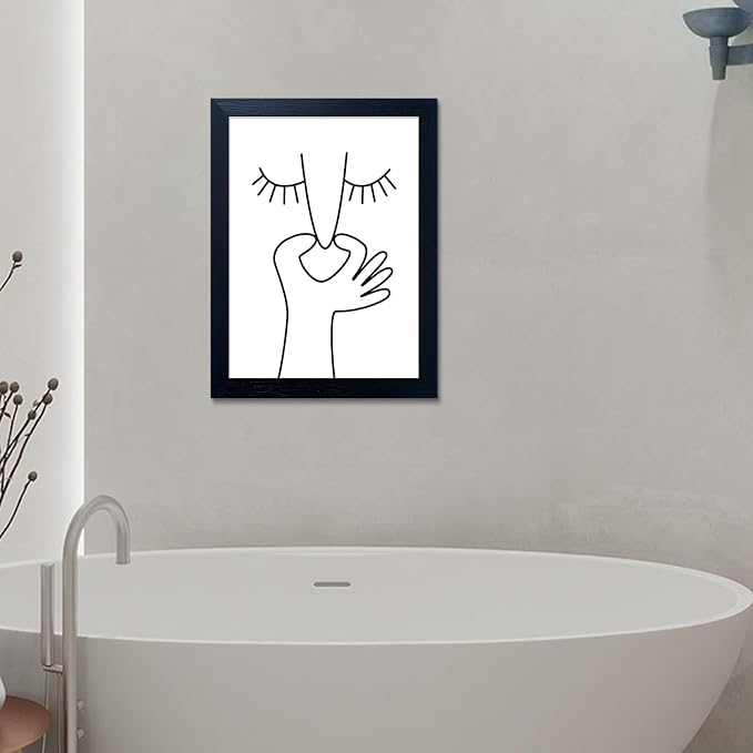 Funny Bathroom Wall Decor Black and White Bathroom Wall Art Framed Toliet Art Print Painting Decor Artwork