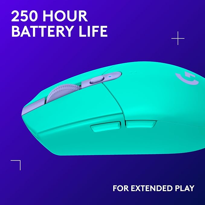 Logitech G305 Lightspeed Wireless Gaming Mouse - Mint | 12,000 DPI, Lightweight, 6 Programmable Buttons, 250h Battery, On-Board Memory, Compatible with PC and Mac