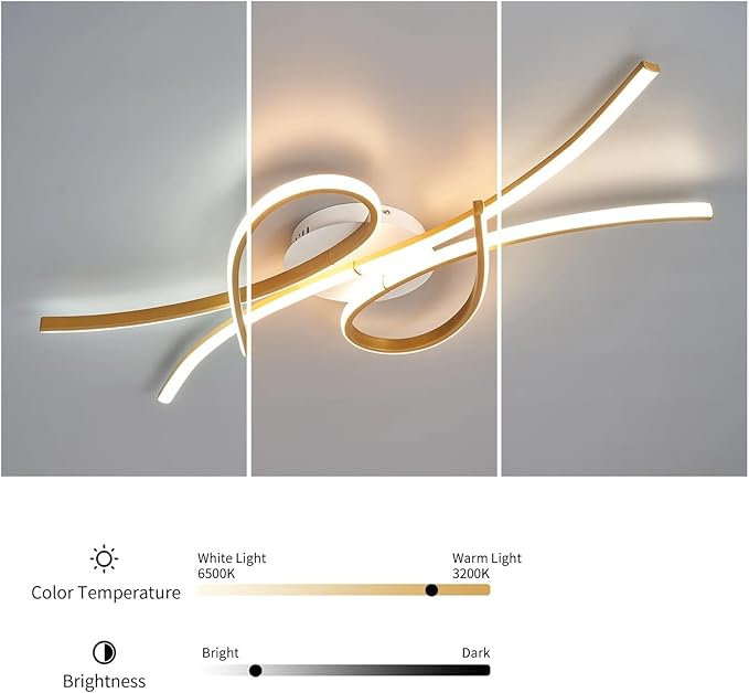 Smart Home Led Pendent Light Living Room Bedroom Study Room Hanging Light Black/Gold Art Decoration Chandelier