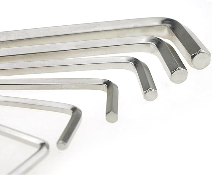 Utoolmart Hex Key Set, 10 in 1 Metric L Shape Hexagon Head Wrench with Ring for Repair Tool (Silver Tone)