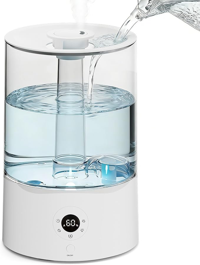 4L Top Fill Humidifier for Bedroom, Auto Constant Humidity, Smart Control, Quiet Ultrasonic Cool Mist, 360° Nozzle, 3 Mist Levels, 7-Color Light for Home Office Baby Room