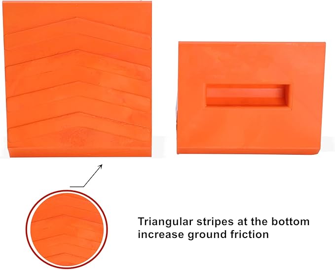 Wheel Chocks, Rubber Wheel Chock with Curved, Durable, Non-Slip, Solid Trailer Wheel Chocks for Boat Trailers, RV, Truck, Camper, 30000lbs (Orange)