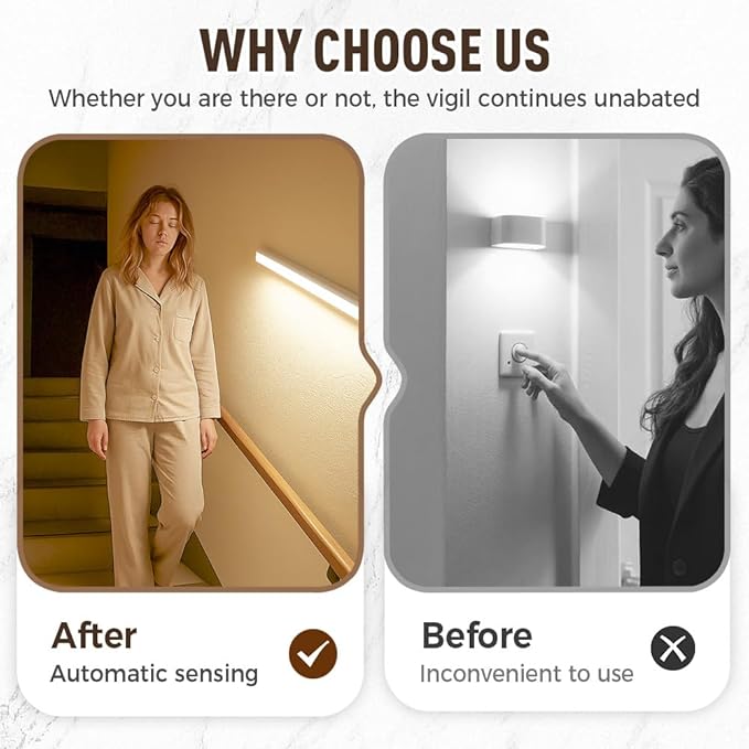 Punch-Free Smart Sensor Magnetic Rechargeable LED Lights, 2026 Upgraded Lntelligent Motion Sensor Light Strip, 3 Colors-Dimmable, Under Cabinet Lighting Wireless (4, Warm Light, 30cm/11.8in)