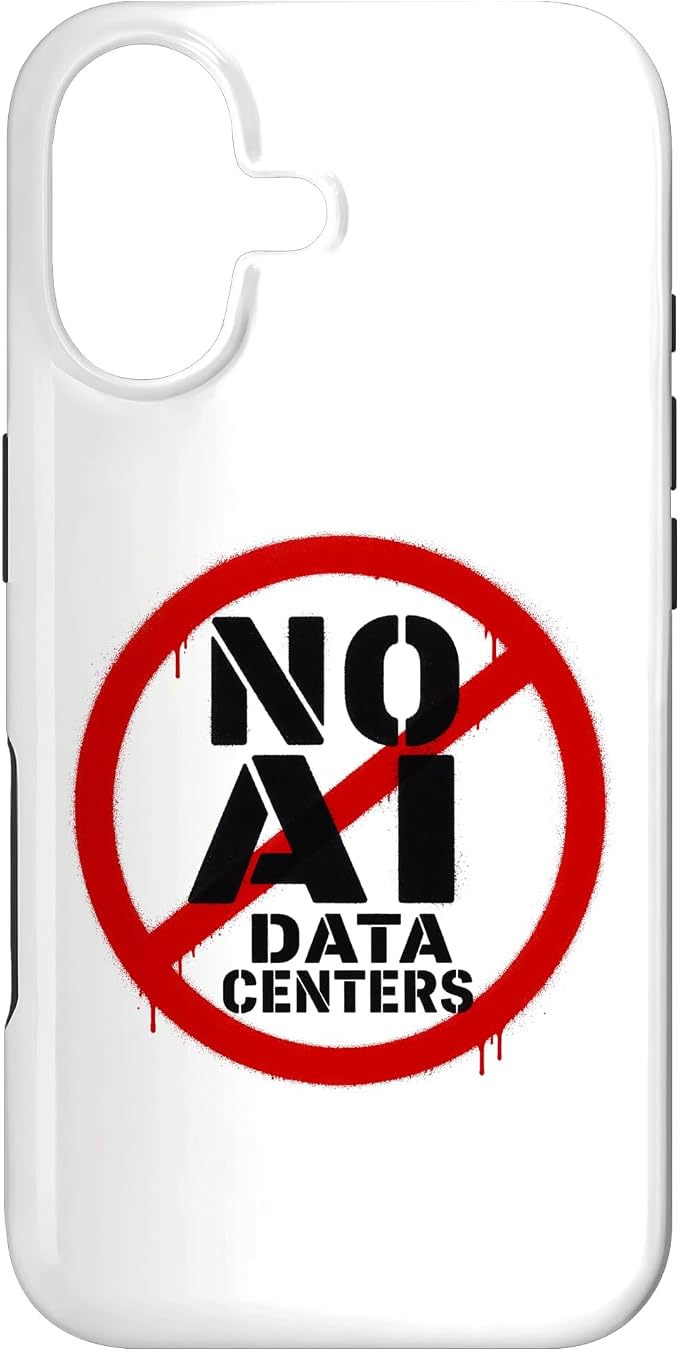 No AI Data Centers ��� Simple Minimal Spray Paint Style Text Case for iPhone 17