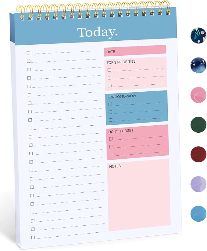 Taja To Do List Notepad, Undated Daily Planner for Work and Goal Setting | Early Dawn, 52 Sheets, 9.8" x 6.5" , for Office, Home and school, Daily Task Planning, Notes and Everyday Organization