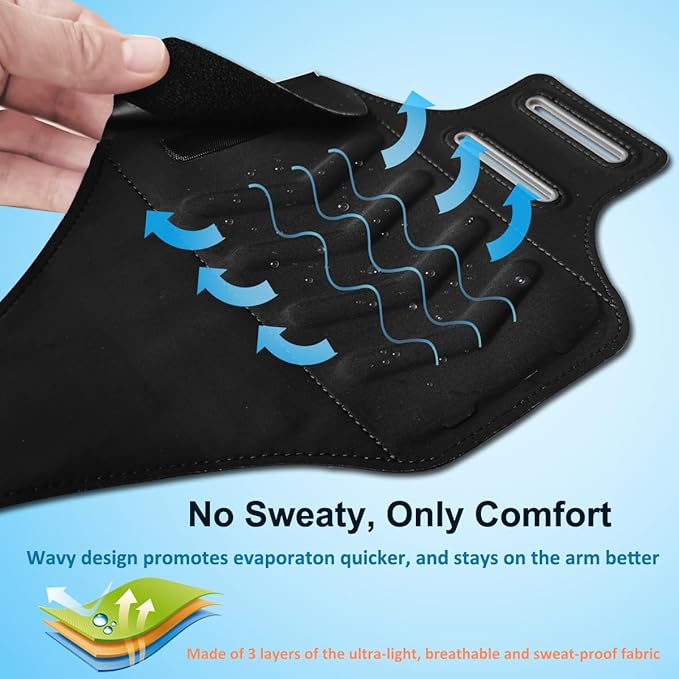 Phone Holder for Running-Karvense Phone Arm Bands w/Earphone Bag for Running&Gym& &Workout&Jogging, Cell Phone Armband for iPhone 17 Pro Max/16 Pro Max/15 Pro Max, Samsung Galaxy S Ultra/Plus- 6.9������