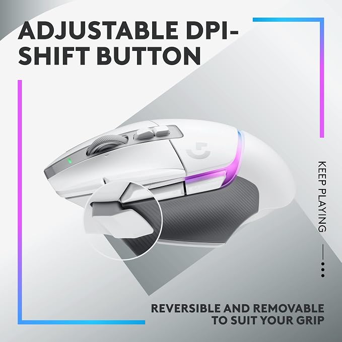 Logitech G502 X Plus Wireless RGB Gaming Mouse - White | Optical Switches, LIGHTSYNC RGB, 13 Buttons, Infinite Scroll, <130 Hr Battery, USB-C, POWERPLAY Charging, PC/Mac Compatible