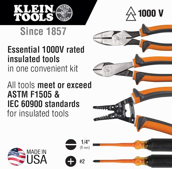 Klein Tools Electrical Test Kit Bundle with Clamp Meter, Insulated Pliers Set, and More