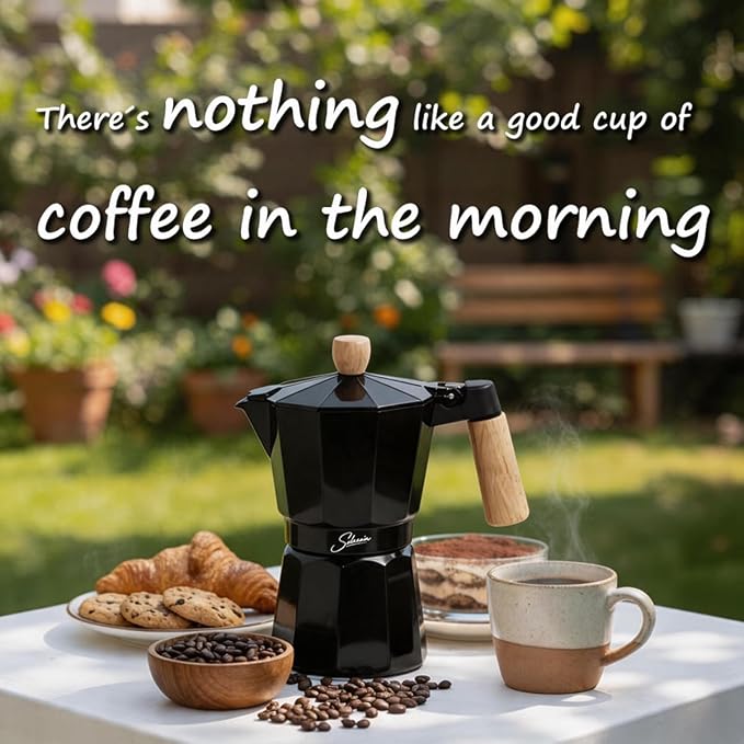 3 Cup Stovetop Espresso Maker Italian Moka Pot, Stove Top Cuban Coffee Maker, Greca Mocha Pot(Premium+, 5 oz/150ml)