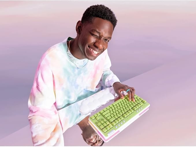 Logitech G715 Wireless Mechanical Gaming Keyboard - White Mist | LIGHTSYNC RGB, Lightspeed wireless, mechanical linear switches, keyboard palm rest, PC/Mac compatible
