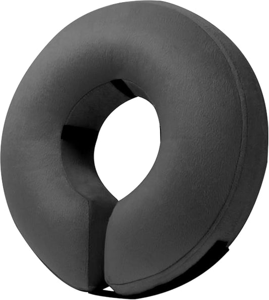 BENCMATE Inflatable Dog Cone Collar Alternative, Soft Dog Cone for Small Medium Large Dogs and Cats, Neck Recovery ECollar Donut Collar After Surgery (Large+, Dark Grey)