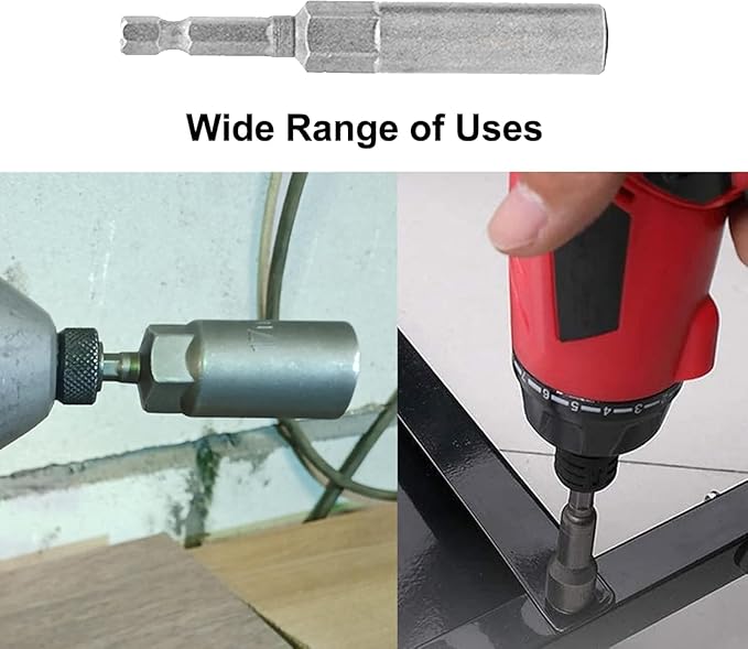 Nut Driver Bit 15mm,80mm Length,Hex Shank,Screwdriver Nut Driver Socket,Quick Change Metric Impact Nut Driver Adapter Tool for Loose Bolts and Nuts