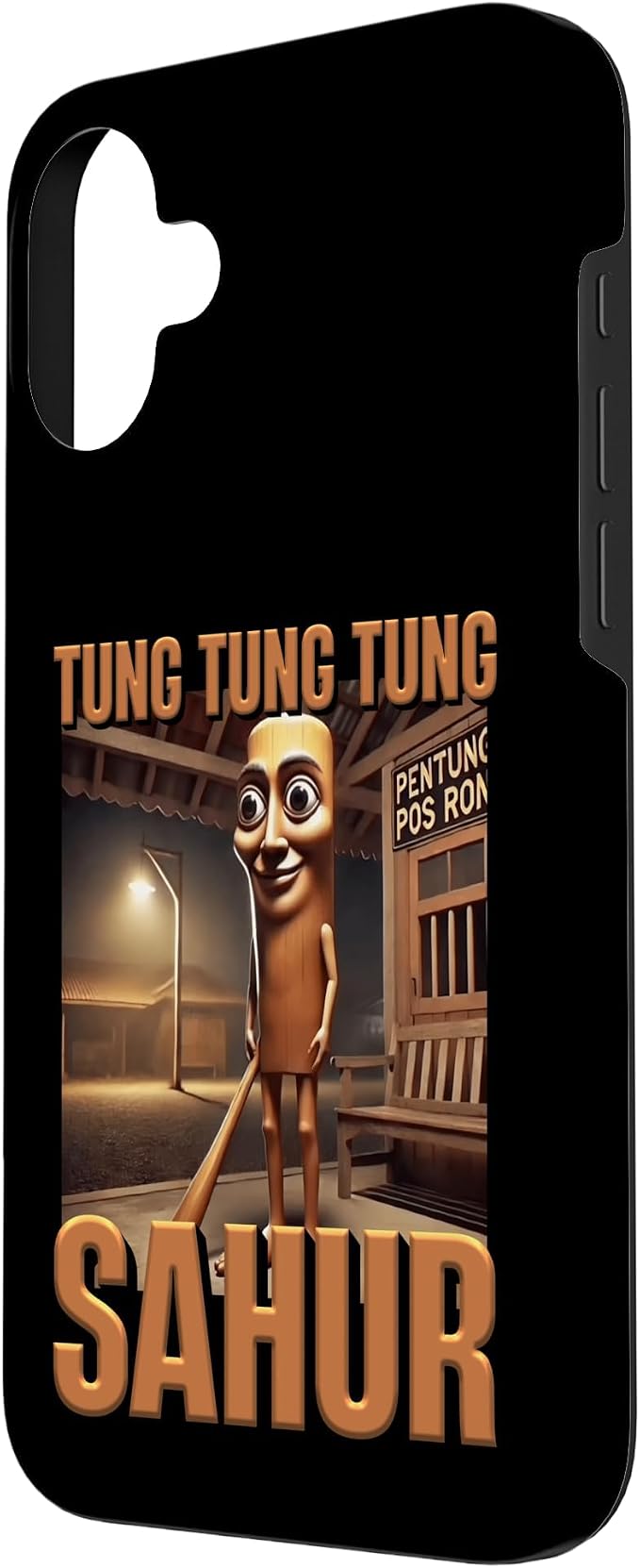 Internet Hilarious Meme AI Character Tung Tung Tung Sahur Case for iPhone 16 Plus