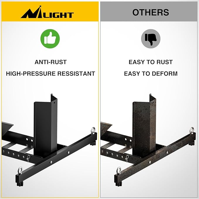 Nilight Adjustable Motorcycle Wheel Chock Stand Heavy Duty 1800lb Capacity Front Tire Stand Chocks for Trailer and Truck Fit for Most Motorcycles Tire Size 15"-22" Wheels