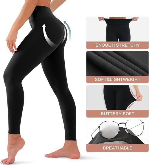 CHARMKING High Waisted Leggings - Soft Tummy Control Yoga Pants for Women | Non-See Through, Plus Size