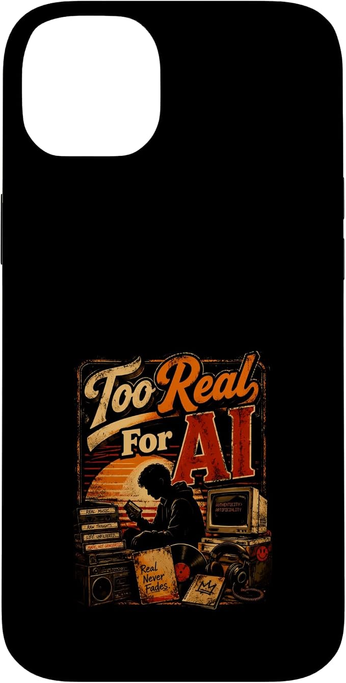 Too Real for AI - Authentic Music Lovers Case for iPhone 14 Plus