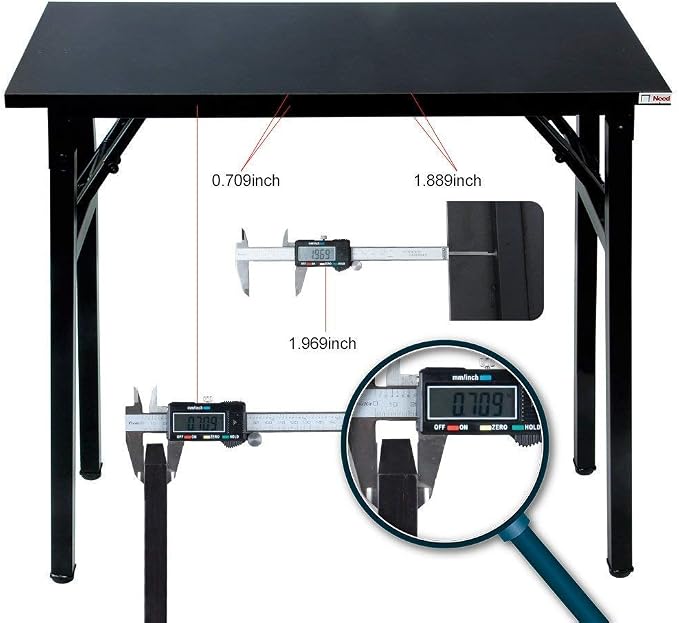 Need Folding Desk - 31 1/2" No Assembly Foldable Small Computer Table,Sturdy and Heavy Duty Writing Desk for Small Spaces, Black&Black Frame | Black Frame Writing Gaming Work Table/Sturdy Foldable Study Table for Small Space/Dormitory, No Assembly Requ...