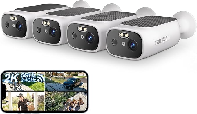 5G WiFi Security Cameras Wireless Outdoor, 5G Security Camera for Home Security, AI Motion Detection, Color Night Vision, SD Card/Cloud Storage, Waterproof, Compatible with Alexa/Google Home