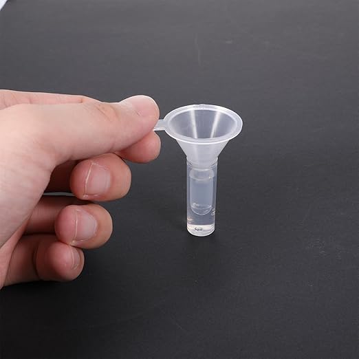 16 Pcs Small Funnel Set for Filling Tiny Bottles Essential Oils Powder Spices Glitter, Plastic Narrow Neck Mini Funnels, Food-Grade Tiny Funnels for Lab Bottles Sand Art Perfume Spice Powder