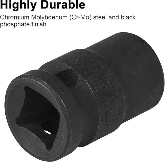 Jetech 3/4 Inch Drive 1-5/16 Inch Standard Impact Socket, Made with Chrome Molybdenum Alloy Steel, Heat Treated, 6-Point Design, SAE
