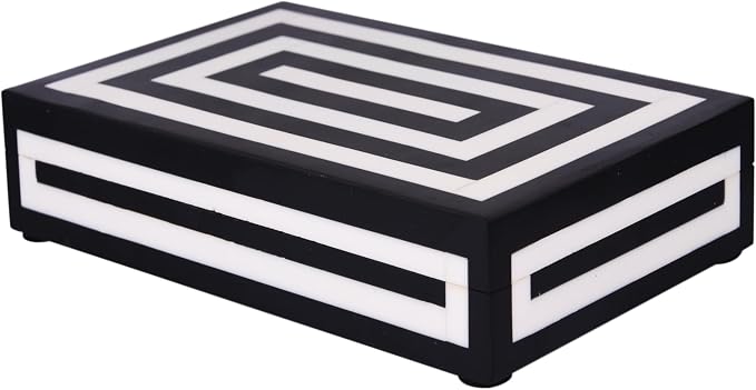 Handicrafts Home Decorative Storage Box 10x6 – Remote Organizer Box with Lid, Modern Decorative Keepsake Box, Boho Shelf Décor, Memory Box for Photos or Letters, Decorative Box for Table Décor