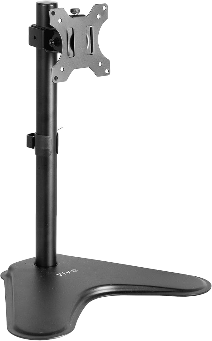 VIVO Single Monitor Desk Stand, Holds Screens up to 32 inch Regular and 38 inch Ultrawide, Freestanding VESA Steel Mount Base, Adjustable Height, Tilt, Swivel, Rotation, Black, STAND-V001H