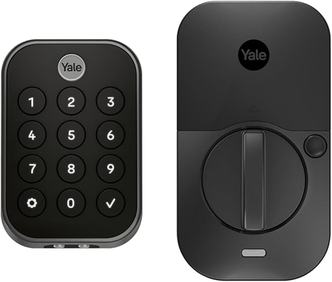 Yale Assure Lock 2 Touch Deadbolt, Black Suede Smart Keyless Entry Door Lock with Z-Wave (ZW3) Connected Touch Keypad and Fingerprint Scanner, YRD450-F-ZW3-BSP