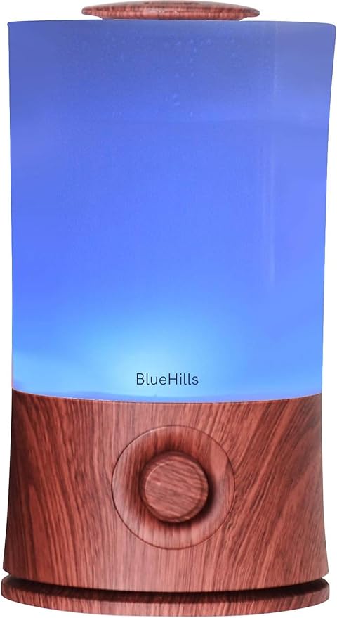 BlueHills Premium Set of Two Large 1000 ML and 2000 ML XL Essential Oil Diffusers Humidifier Combo for Large Room Home with Décor LED Lights Great Gift – Value Pack of Wood Grain and Dark Wood Grain