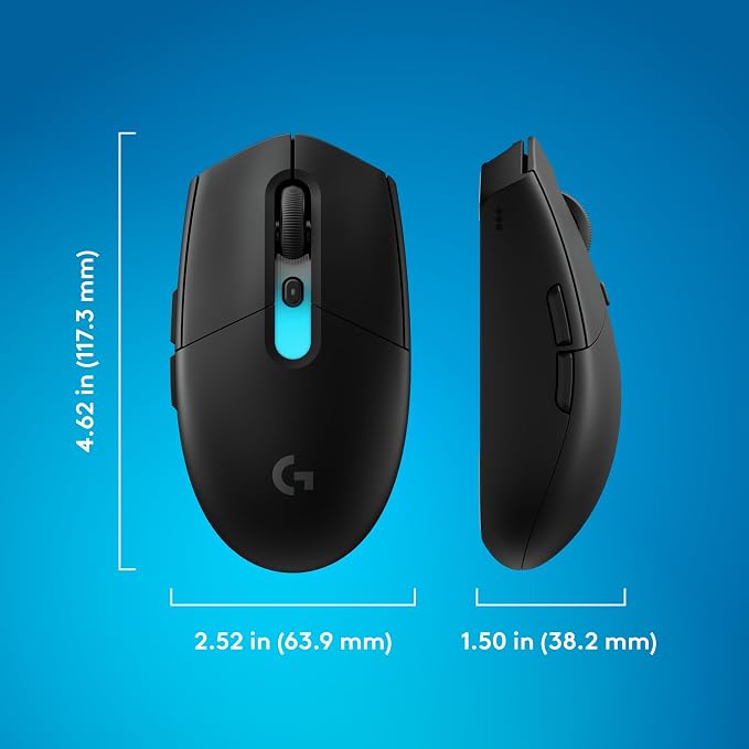 Logitech G305 X Superlight Wireless Gaming Mouse - Black | 59g Lightweight, 44K DPI, 678 IPS, Wireless 2.4 GHz/Bluetooth/USB-C, <170 hr Battery, 6 buttons, RGB, PC/Mac Compatible