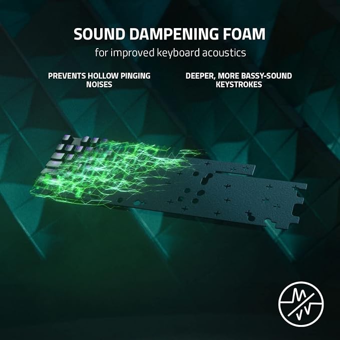 Razer Huntsman V2 TKL Gaming Keyboard: Fast Linear Optical Switches Gen2, Sound Dampeners, 8000Hz Polling Rate, Detachable Type-C Cable, UV-Coated Keycaps, Wrist Rest - ESL Edition