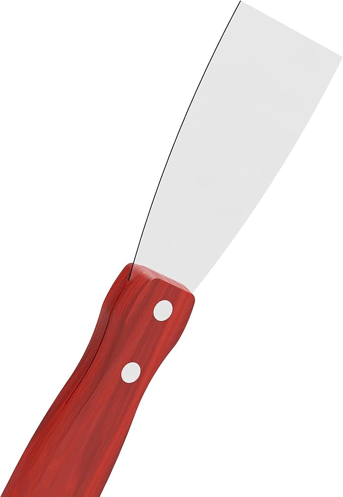 Putty Knife, 2PCS 2 Inch Stainless Steel Scraper Tool, Wooden Handle Metal Spackle Knives for Drywall, Decals, Wall Paper, Floor Tile, Patching, Painting, Taping, Scraping Coating