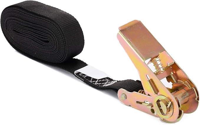 MOOCY Small Ratchet Strap,Heavy Duty Endless Ratchet Tie Down Straps,NO Hook Nylon Black Tie Down Straps for Motorcycles, Kayak