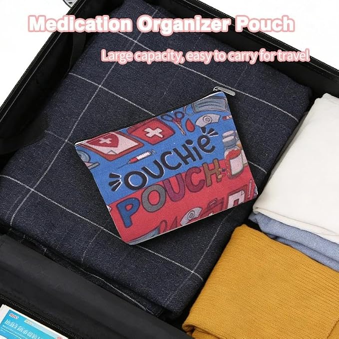 Ouch Pouch Med Kit Bag Small Nurse Medical Bag Pouch Emergency Pouches for School Camping Travel Medicine Bags for Family First Aid Kit Organizer Pouches Medication Storage Bags for Pills Ouchie Bag