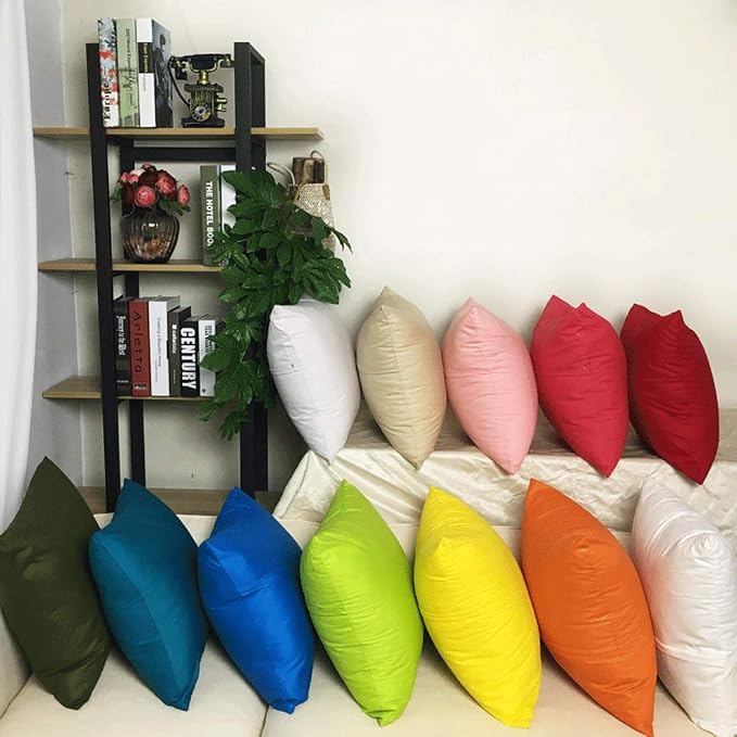 Thmyo 4-Pack 100% Cotton Comfortable Solid Decorative Throw Pillow Case Square Cushion Cover Pillowcase Sublimation Blank Pillow Covers DIY Throw Pillowcase for Sofa Christmas(24x24inch/60x60cm,White)