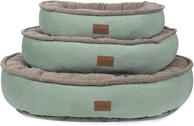 CAROLINA PET COMPANY Microfiber & Tipped Berber Comfy Cup Dog Bed - Tan, L