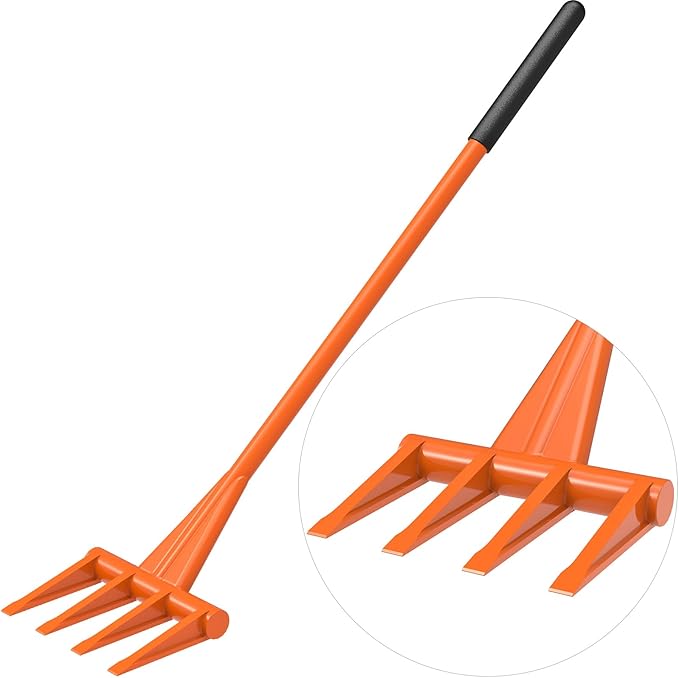 Dolibest 58'' Demo Bar, Heavy Duty 4-Tine Wrecking Bar with Ergonomic Handle for Efficient Wooden Demolition and Renovation, All-Steel Construction