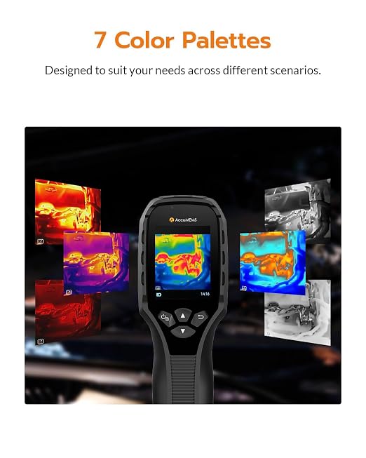 GT16S Thermal Imaging Camera with Smart AI Scene Detection, Thermometer Mode, 240��240 UIRA-IR Resolution, -4��F-1202��F Temp Alarm, 11h Runtime, Infrared Camera for HVAC Home Inspection