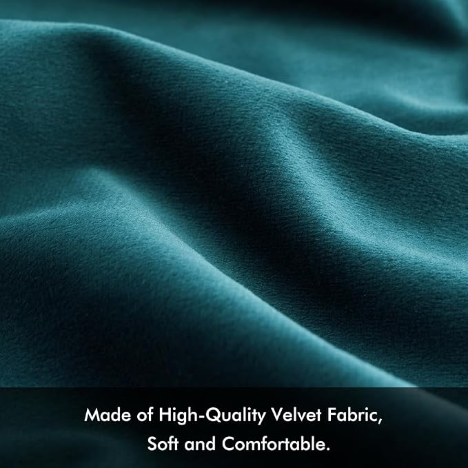 MIULEE 24x24 Inch Pack of 2 Euro Velvet Throw Pillow Covers Teal | Soft Solid Decorative Euro Sham, Modern Luxury Home Decor, for King Bed Sofa Couch Bedroom Livingroom